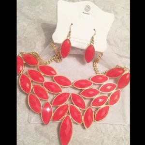 Lola Stone Bib Necklace & Earrings